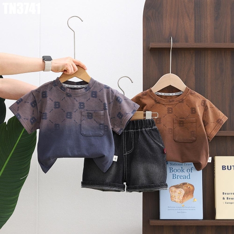 Set Áo Màu Loang Chữ B Kèm Quần