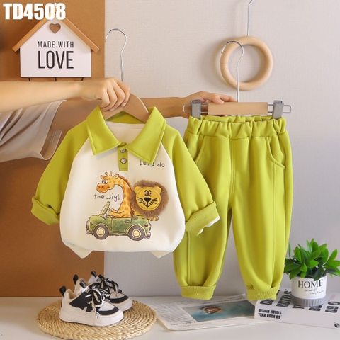 Set Áo Polo Động Vật Kèm Quần
