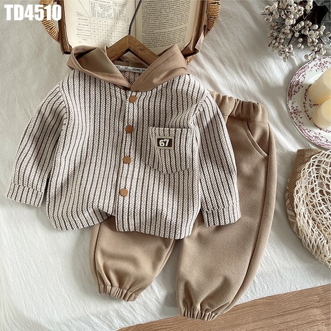 Set Áo Sọc Có Nón Kèm Quần