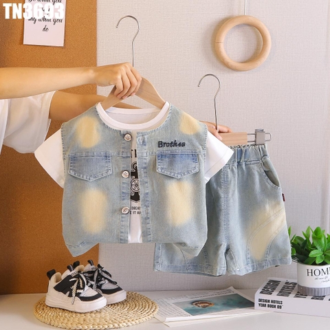 Set 3 Món Gile & Quần Denim