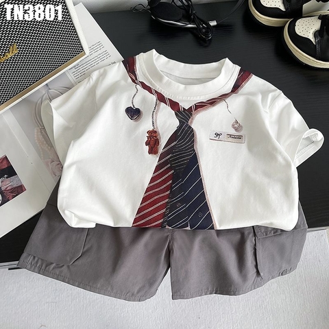 Set Áo In Cà Vạt Kèm Quần