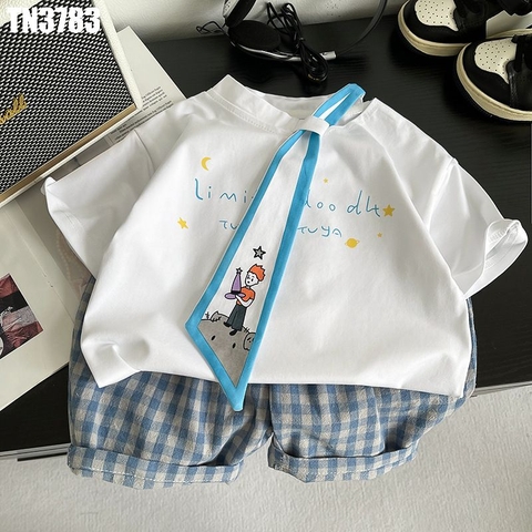 Set Áo Giả Cà Vạt Quần Caro