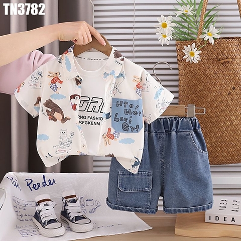 Set 3 Món Sơ Mi Động Vật