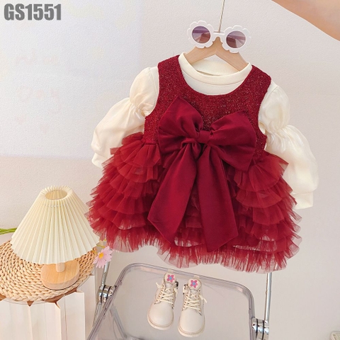 Set Lót Lông Áo Tay Dài Váy Voan Tầng