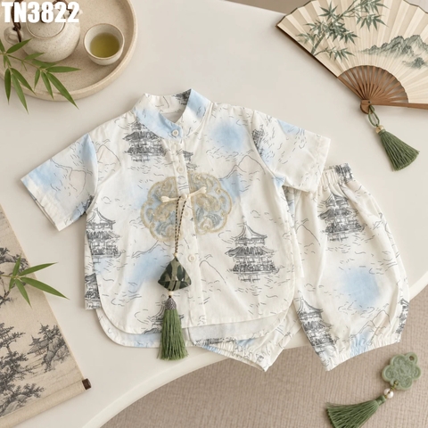 Set Áo Sơ Mi Họa Tiết Kèm Quần
