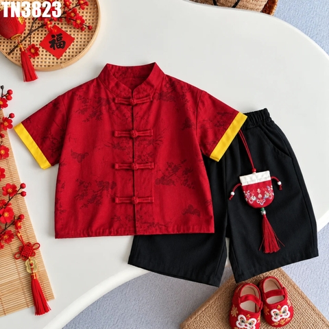 Set Áo Nút Tàu Kèm Quần Túi Thơm