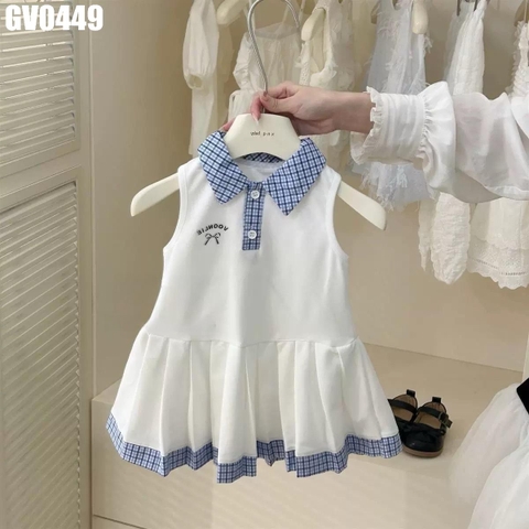 Váy Sát Nách Polo Viền Caro