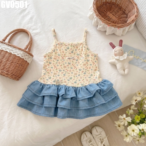 Váy 2 Dây Hoa Tầng