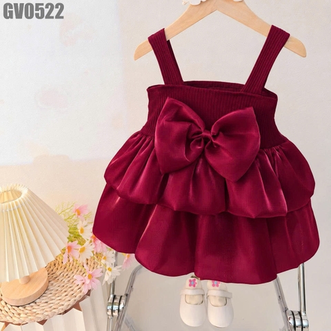 Váy 2 Dây Nơ Tầng Voan