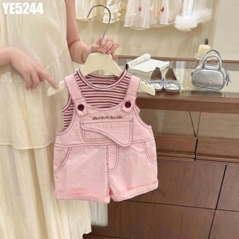 Set Áo Sát Nách Sọc Kèm Yếm