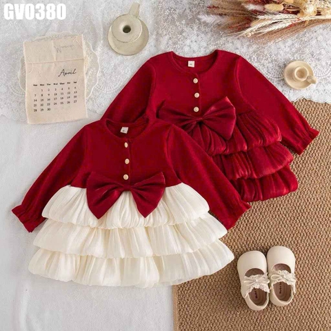 Váy Tầng Voan Nơ Tay Dài