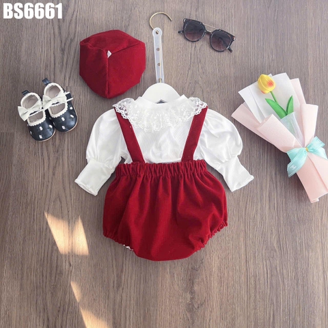 Set Áo Cổ Bèo Body Yếm Kèm Nón