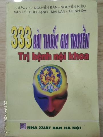 333 BÀI THUỐC GIA TRUYỀN TRỊ BỆNH NỘI KHOA