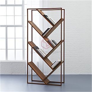 KỆ SÁCH KHUNG SẮT MẶT GỖ HÌNH ZIG ZAG - KTT12