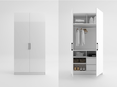 TỦ QUẦN ÁO 2 CÁNH HIỆN ĐẠI, ĐƠN GIẢN - TA2C04AC