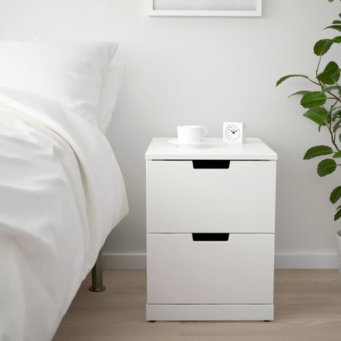 Tab Đầu Giường 2 Hộc Kéo Màu Trắng Đặt Sàn - TĐG36