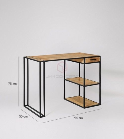 BÀN LÀM VIỆC ( BÀN VĂN PHÒNG ) MẶT GỖ CHÂN SẮT - BH58
