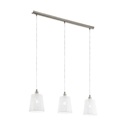 ĐÈN THẢ TRẦN BÀN ĂN/QUẦY BAR KHUNG THÉP CẮT CNC MÀU TRẮNG / 49614-HAMBLETON-C