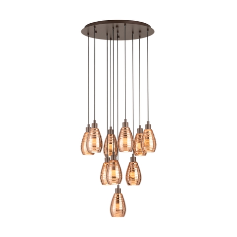 ĐÈN THẢ TRẦN THỦY TINH MÀU NÂU CAO CẤP / 39509-SIRACUSA