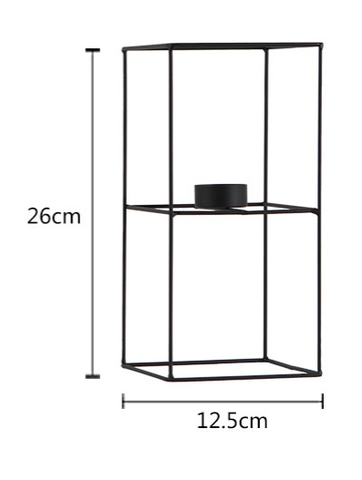 Khung Sắt Vuông Đặt Nến Trang Trí Hiện đại Tối Giản 26 x 12.5cm