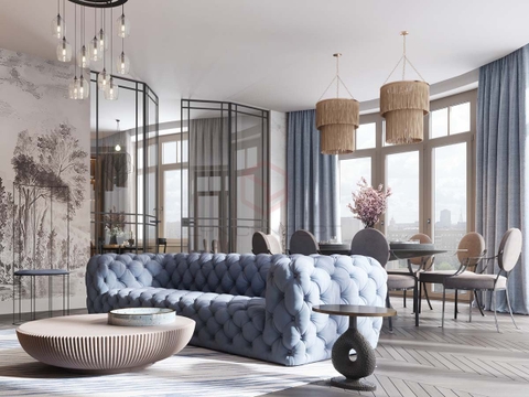 THIẾT KẾ NỘI THẤT CĂN HỘ PENTHOUSE 3 PHÒNG NGỦ - CH25LYN
