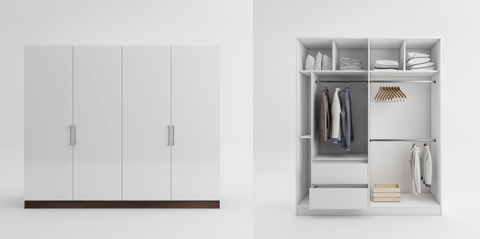 Tủ Quần Áo 4 Cánh Hiện Đại, Đơn Giản - Ta4c03ac