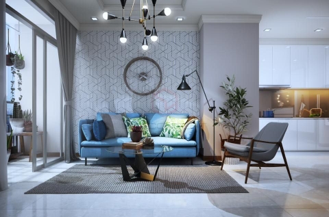THIẾT KẾ NỘI THẤT CĂN HỘ HIỆN ĐẠI 2 PHÒNG NGỦ - CH21LYN
