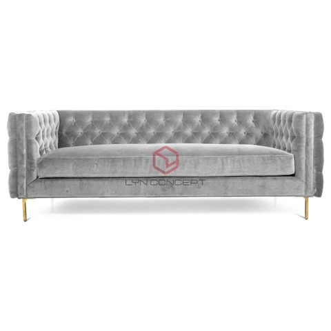 Ghế Sofa Tân Cổ Điển Bọc Nhung Chân Inox Cao Cấp - SOFA03E