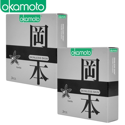 [ Combo 2 hộp ] Bao Cao su Okamoto Skinless Skin Vanilla Hộp 3 Cái