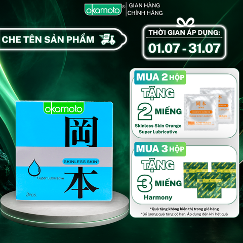 Bao Cao Su Skinless Skin Super Lubricative Siêu Bôi Trơn Hộp 3 Cái