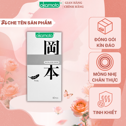 Bao Cao Su Okamoto Skinless Skin Purity Không Mùi Tinh Khiết Hộp 10 Cái