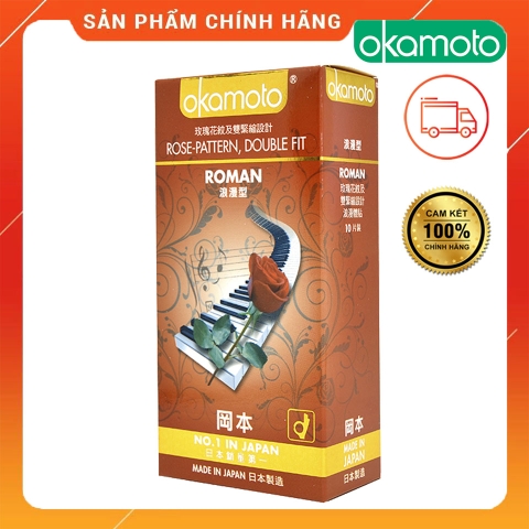 Bao cao su Okamoto Roman Gân Hoa Hồng Hộp 10 Cái