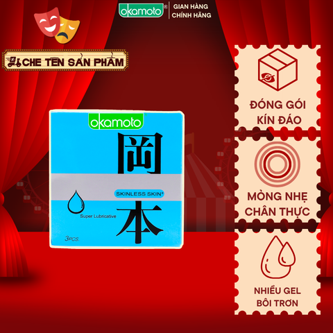 Bao Cao Su Skinless Skin Super Lubricative Siêu Bôi Trơn Hộp 3 Cái
