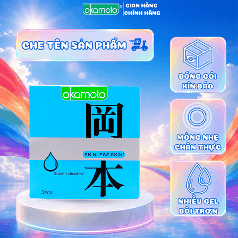 Bao Cao Su Skinless Skin Super Lubricative Siêu Bôi Trơn Hộp 3 Cái