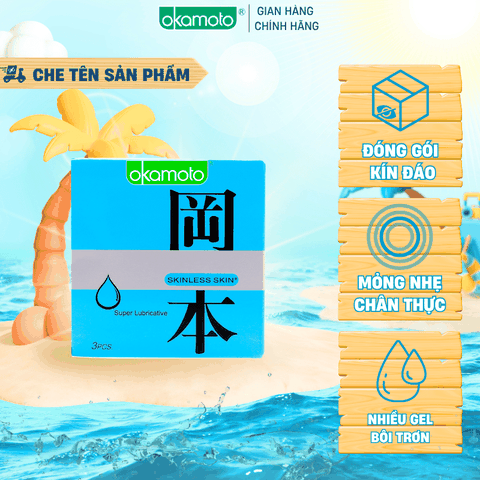 Bao Cao Su Skinless Skin Super Lubricative Siêu Bôi Trơn Hộp 3 Cái