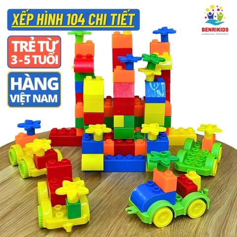 Bộ Đồ Chơi Ghép Hình Cho Bé Benrikids Bằng Nhựa 105 Chi Tiết, Đồ Chơi Xếp Hình Thông Minh Trẻ Em