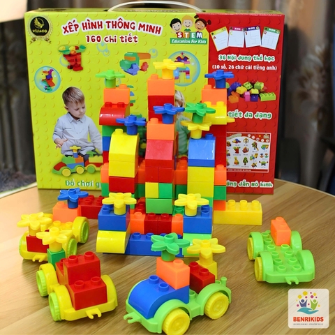 Đồ Chơi Lắp Ghép Xếp Hình Thông Minh 160 Chi Tiết Có Hộp Đựng Benrikids Cho Bé Sáng Tạo Phát Triển Tư Duy