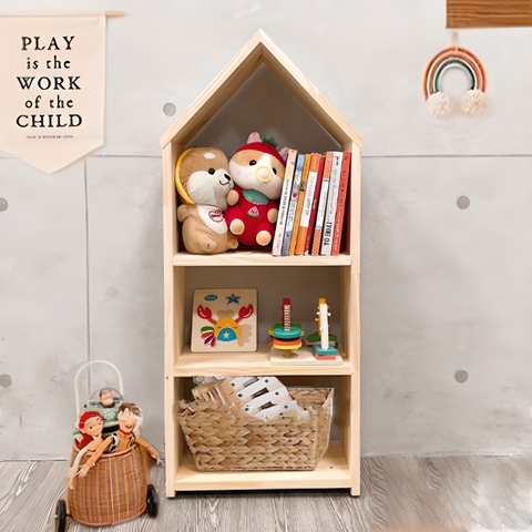 Kệ Đồ Chơi Kệ Sách Cho Bé Hình Mái Nhà Tạo Không Gian Cho Trẻ Sáng Tạo Kệ Montessori