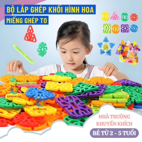 Túi Đồ Chơi Xếp Hình Cánh Hoa 80 Chi Tiết Benrikids Bằng Nhựa An Toàn Cho Bé Sáng Tạo Phát Triển Tư Duy Logic