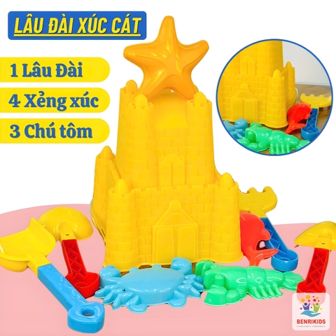 Đồ Chơi Xúc Cát Đi Biển Lâu Đài Cổ Tích Kèm Các Khuôn Tạo Hình Cát Cho Bé Vui Chơi Ngoài Bãi Biển Trong Dịp Hè Đến