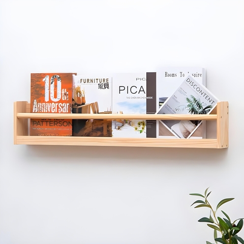 Kệ Treo Tường Đa Năng Đựng Sách Đồ Lưu Niệm Decor Gỗ Tự Nhiên, Giá Sách Treo Tường Phong Cách DIY