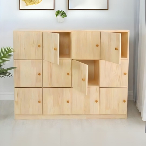 Tủ Balo Trường Mầm Non Có Cánh, Tủ Locker Để Đồ Cho Bé Trường Montessori