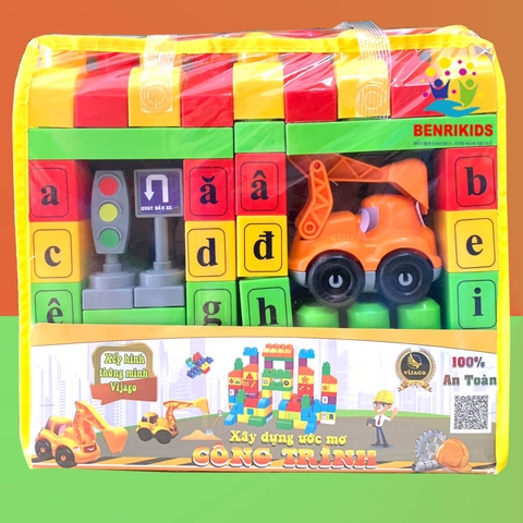 Bộ Xếp Hình Lego Công Trình Giao Thông Miếng Ghép To Mối Ghép Chắc Chắn An Toàn Cho Bé