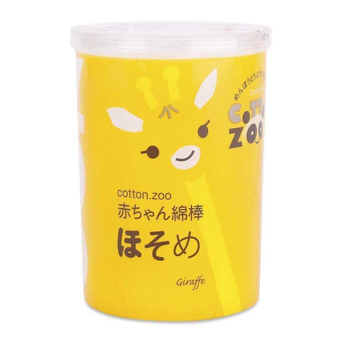 HỘP 200 CÂY BÔNG TĂM NGOÁY TAI TRẺ EM ZOO THÂN GIẤY KHÁNG KHUẨN, ĐẦU BÔNG COTTON TỰ NHIÊN - ĐẦU THƯỜNG