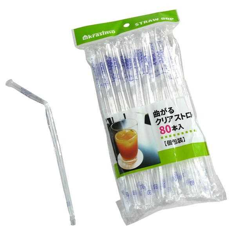 TÚI 80 ỐNG HÚT GẬP CONG, ĐÓNG GÓI TỪNG CÁI RIÊNG LẺ (CHIỀU DÀI 19CM - ĐƯỜNG KÍNH 5MM)