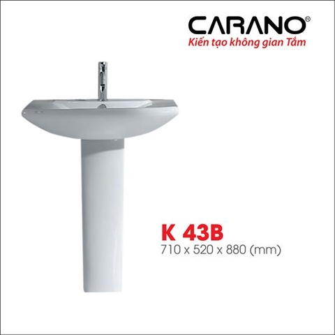 CHẬU RỬA CARANO CHÂN DÀI K43B ( LAVABO MODEL: K43B )