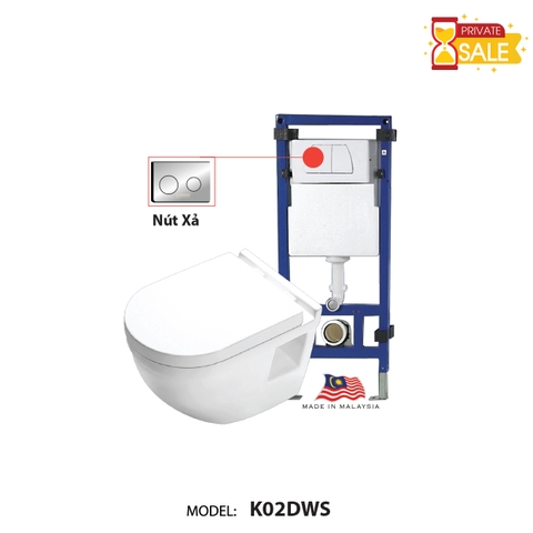 TOILET TREO TƯỜNG CARANO MODEL K02DWS