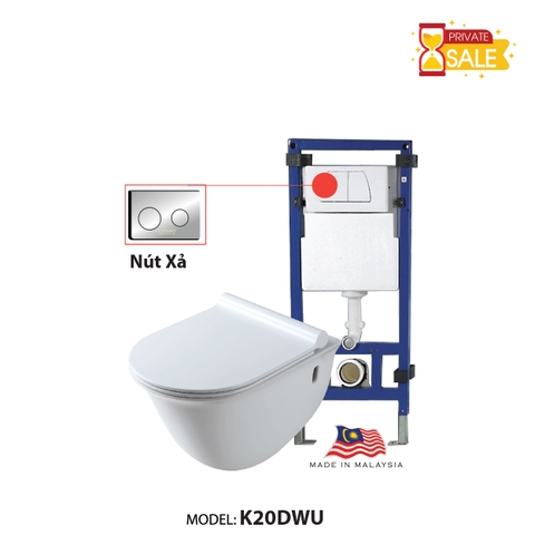 TOILET TREO TƯỜNG CARANO MODEL K20DWU