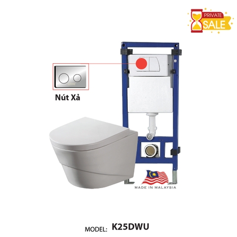 TOILET TREO TƯỜNG CARANO MODEL K25DWU