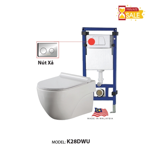 TOILET TREO TƯỜNG CARANO MODEL K28DWU